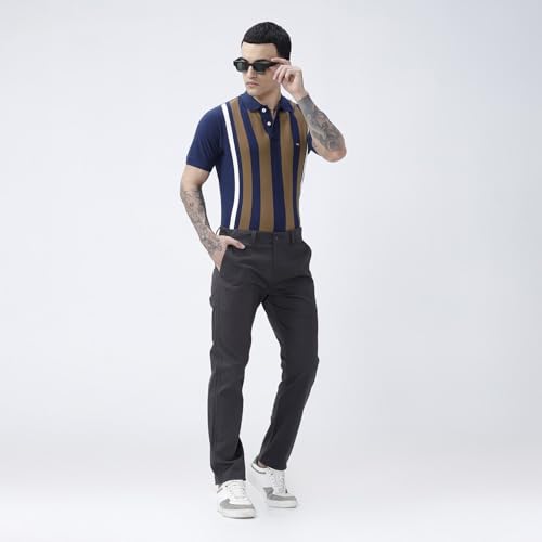 Image of BASICS Premium Cotton Stretch Formal Trousers for Men | Office Pants