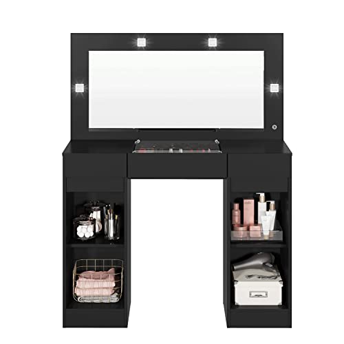 Camarim 3 gavetas e 2 portas Studio preto fosco liso Móveis Albatroz