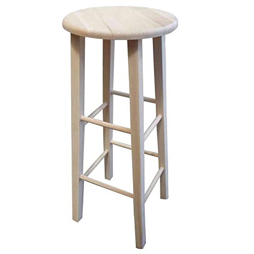 Giaquinto Tabouret rond en bois massif brut, h.80 cm