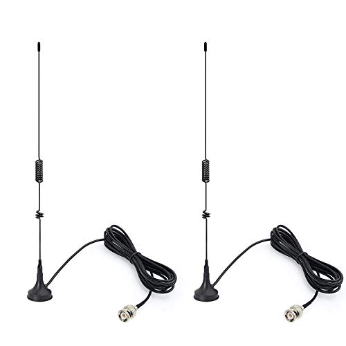 2-Pack VHF UHF Ham Radio Police Scanner Antenna BNC Male Antenna Amateur Radio Mobile Radio Scanner Antenna Magnetic Base Compatible with Uniden Bearcat Whistler Radio Shack Police Scanner Ham Radio