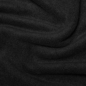 Haaris Imaan Antipil Polar Fleece Fabric, 150cm Wide, by The Metre, (Black) - Black