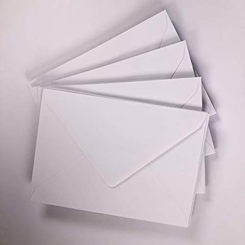 C5 White Envelopes for A5 Cards Gummed Diamond Flap Pack of 30 Cover