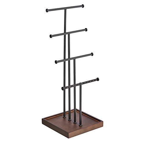 Amazon Basics Four-Tier Jewelry Tree Stand - Walnut/Black by Amazon Basics - Used condition - CA$17.07