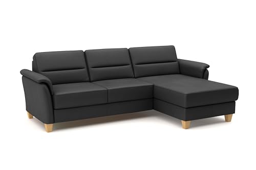 CAVADORE Leder-Ecksofa Palera mit Longchair / Landhaus-Couch mit...