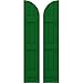 Ekena Millwork ARW401BQ311X58HGH Americraft Three 3 Exterior Real Wood Joined Board-n-Batten Shutters w/Arch Top (Per Pair), 10 1/2"W x 58"H, Viridian Green