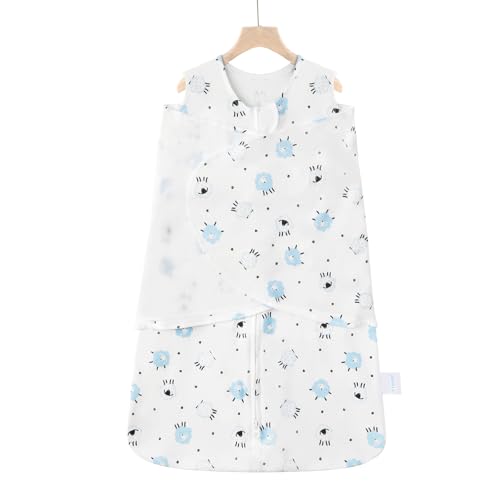 Image of Ftikvo Swaddle-Blanket Baby Girl & Boy Swaddles Newborn Infant Transition 100% Cotton Wrap Blankets, 3-Way Adjustable Wearable Blanket, TOG 1.0 (Lamb, 3-6 Month)