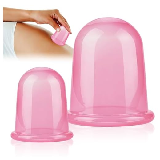 2 Ventose in Silicone per Massaggio Anticellulite,Coppette per Corpo e Viso,Riduzione Pelle a Buccia d'Arancia,Massaggiatore per Gambe, Glutei e Braccia,Facile da Usare e Lavare Rosa
