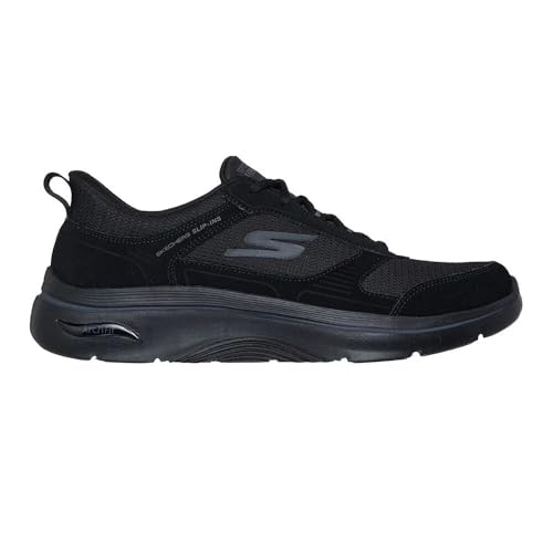 Skechers Hombre Go Walk Arch Fit 2.0 Seared Slip In ENTRENADOR, Black Leather/Textile, 41 EU