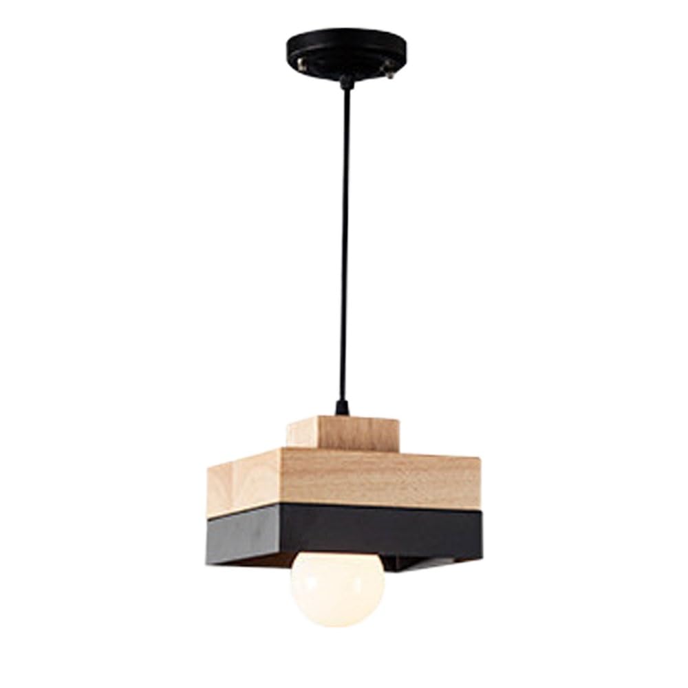 Lampes suspendues modernes base E26 lustre métal bois réglable
