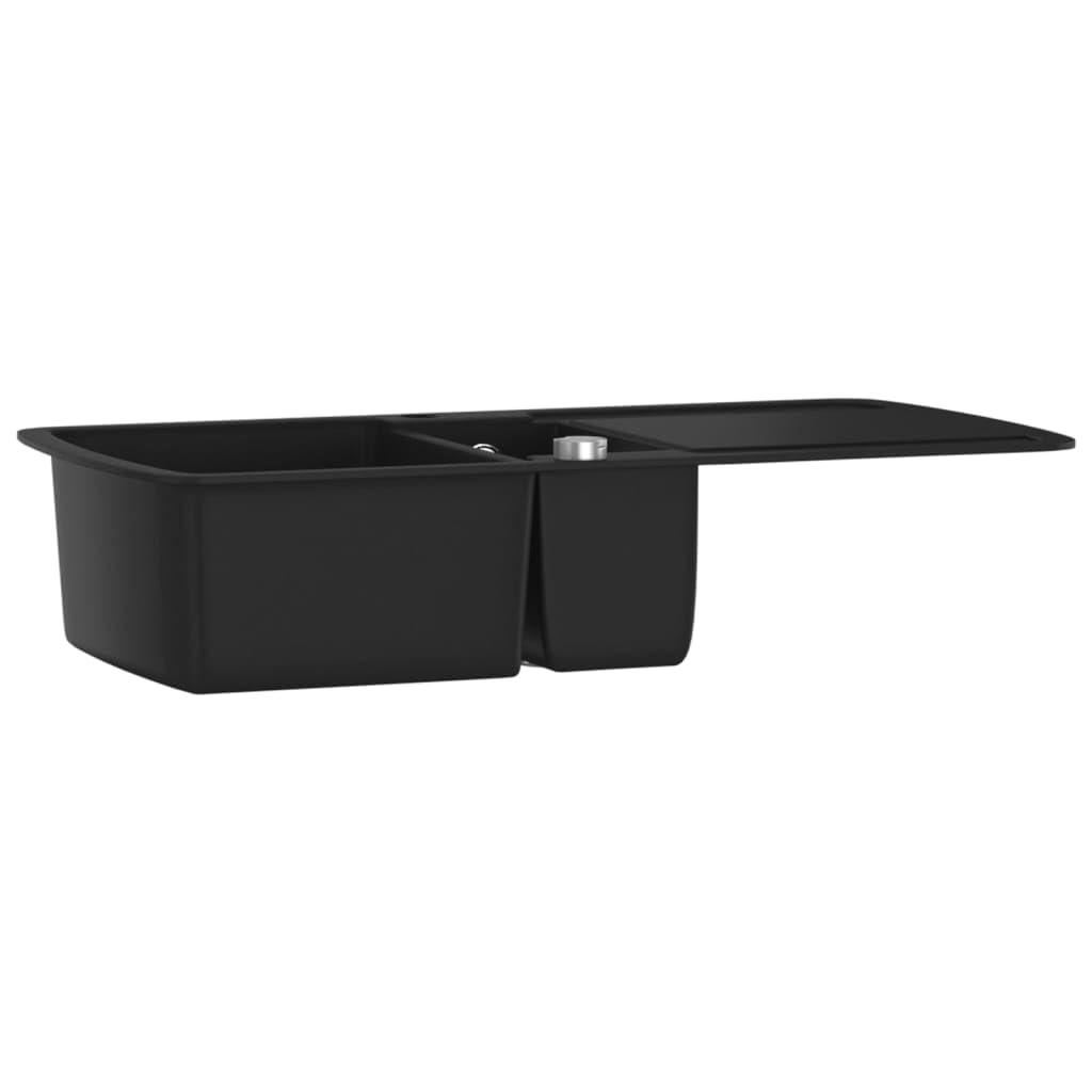 vidaXL Fregadero de Cocina 2 Seno Granito Lavadero Fregadero Lavabo Lavaplatos
