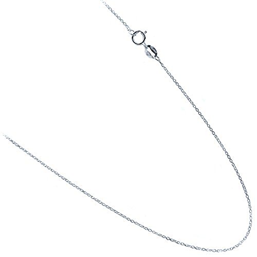 JOSCO 1mm Thin Rolo Style Italian Link Chain. Sterling Silver .925 Necklace. 14,16,18,20,22,24 Inches (14 Inches)