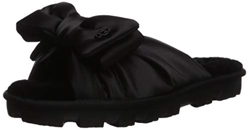 UGG Women's LUSHETTE Puffer Flat Sandal, Black, 5 M US