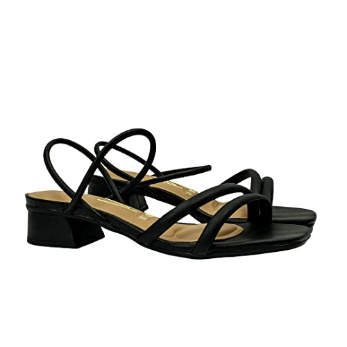 Sandália Vizzano Feminina Salto Bloco Pelica/p Strech Casual Preto 01 6454.108.18263.15745 38