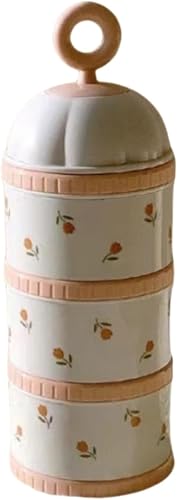 Livmorx 粉ミルクケース 離乳食 保存容器 粉ミルクケース 容器 収納ボッ 離乳食 フードボトル 携帯用粉ミルクボックス 3層ミルクストック 離乳食保存容器 携帯 持ち運び 持ち歩き 小分け 外出 おでかけ (チューリップ)