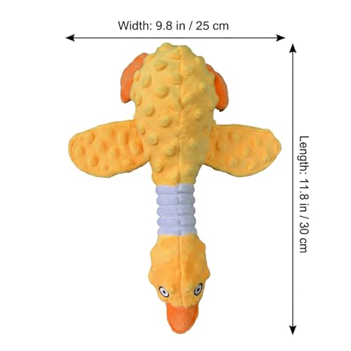 Canard en peluche pour chien résistant et interactif jaune