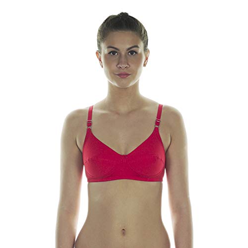 Image of VSTAR HANA Non-Wired Non-Padded Cotton Knitted Full Coverage Bra for Women with Double Layered Seamed Cups