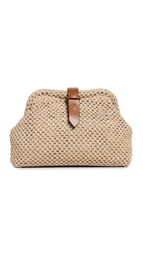 Caterina bertini Women's Woven Clutch, Natural, Tan, One Size