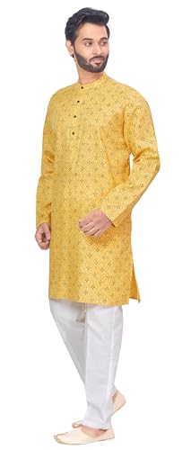Image of Studio Shringaar Men's Cotton Relaxed Fit Straight Kurta