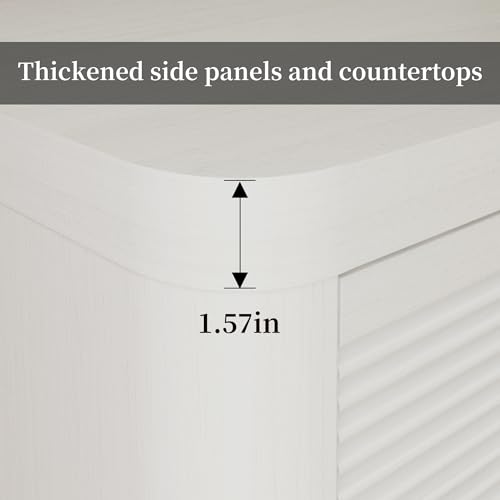 Image of FUSUNBAO Fluted 6 Drawer Dresser, Modern Wood Dresser for Bedroom,TV Stand,Thickened Curved Profile Design,Bedroom,Entryway,Wood Drawer Organizer (White Oak)
