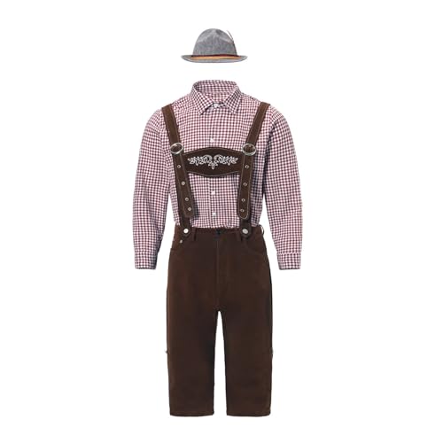 Lederhosen Bavarois Marron Foncé costume tyrolien homme pour Halloween