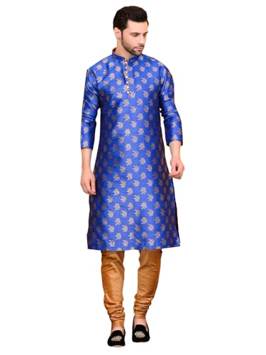 Men Ethnic Gold Leaves 100% pure Jacquard Kurta & Churidarar Pajama special for EID, In Panjabi Style