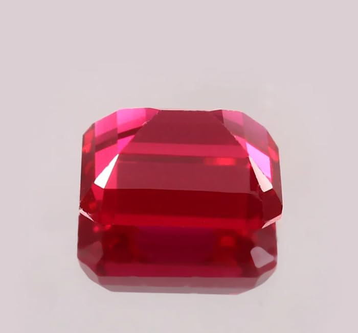 Rubis Pierres précieuses naturelles Cristaux de guérison en pierre taillée octogonale pour juillet Cristaux rouges assortis