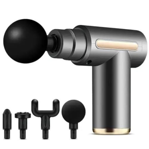 Image of HEEJ Powerful Handheld Deep Tissue Percussion Massage Gun with 4 Versatile Attachments Rechargeable Massager for Muscle Recovery, Pain Relief & Relaxation & Portable Design for Home & Gym Use