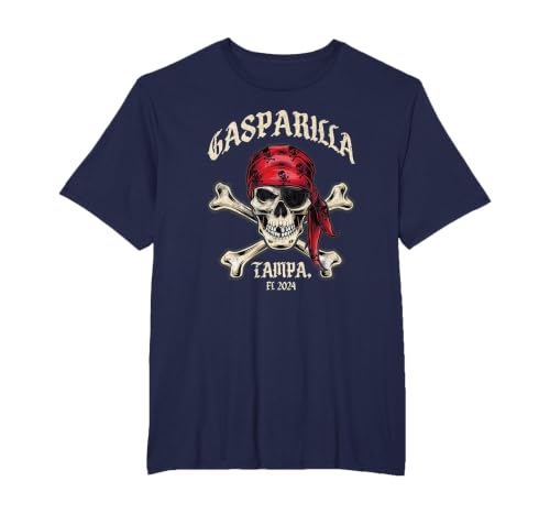 Gasparilla Pirate Fest: Tampa's Treasure of Fun T-Shirt, Men's Big and Tall, Navy Blue, 3X Tall