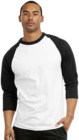 TOP PRO Men's 3/4 Sleeve Casual Raglan Jersey Baseball Tee Shirt