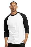 A classic raglan baseball shirt. Semi combed cotton for extra comfort and softness. Double stitched neck and hem for long lasting durability. Model is 6' 1". He is wearing a US size Medium.