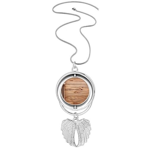 Pendentif en bois à rayures et ailes d'ange, finitions premium