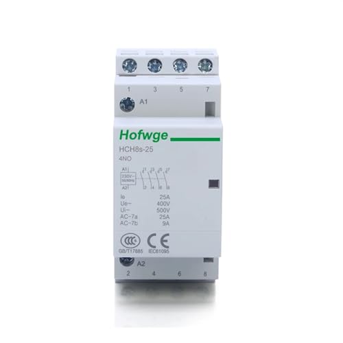 Contacteur modulaire automatique monophasé 230V AC 4 pôles 25A rail DIN