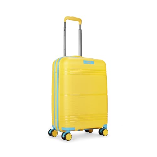 Image of Skybags Cabin Paratrip Hardshell Luggage (55 Cm) | Polypropylene Luggage 4 Wheel Inline Trolley Bag with 8 Wheels | Bumblebee | Unisex, Small, Yellow