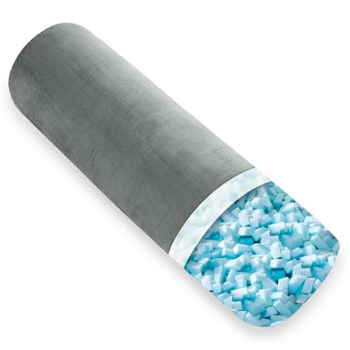 AS AWESLING Body Pillow for Adults, Full Body Pilllow for Sleeping, Long Round Cervical Pillow, Bolster Side Sleeper Pillow with Cover (Grau-Memory Foam, 90 x 20 cm) AS AWESLING Body Pillow for Adults, Full Body Pilllow for Sleeping, Long Round Cervical Pillow, Bolster Side Sleeper Pillow with Cover (Grau-Memory Foam, 90 x 20 cm)