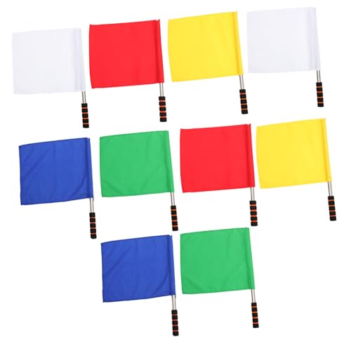 Sosoport 10pcs Handheld Waving Flags for Referees Signal Flags for Soccer Sports Lightweight Safety Includes for Competitions Events