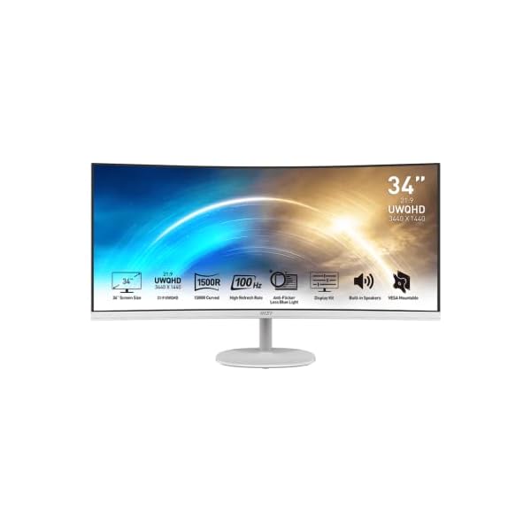 MSI PRO MP341CQW Monitor curvo 34” 3440 x 1440, 1500R, 100Hz,  1ms
