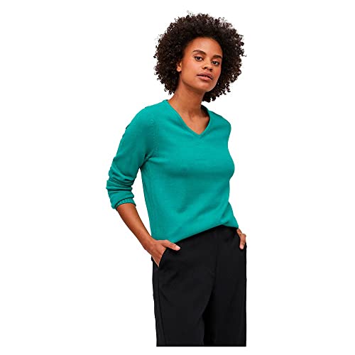 Vila Damen Viril V-Neck L/S Knit Top - Noos Pullover, Alhambra, M EU
