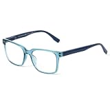 OPTIKOOL Blaulichtfilter Brille Damen Herren - Computerbrille für Bildschirmarbeit - Schutz vor Augenermüdung - Blue Light Glasses - Steigern Sie Ihren Bildschirmkomfort (BLAU, 0.0, Dioptrien)