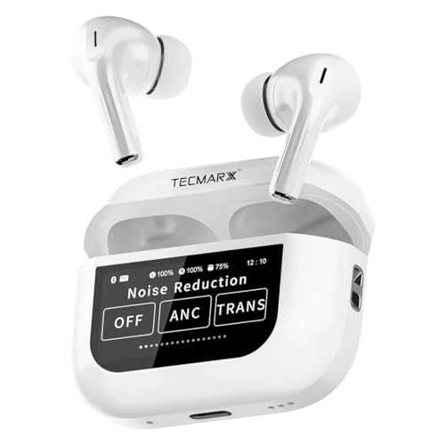 Image of Alpha Smart Display TWS Bluetooth Earbuds - 40 Hours Playtime, Powerful Bass | IPX Water Resistant, Numeric Indicator for Enhanced Control | - White