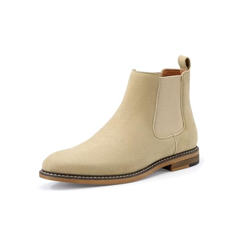 Temeshu Men's Chelsea Boots Casual Dress Boots Camel Ankle Slip On Boots for Men MS25 Camel 11