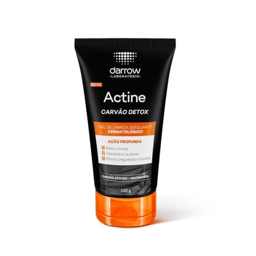 DARROW ACTINE CARVÃO DETOX GEL DE LIMPEZA ESFOLIANTE DERMATOLÓGICO