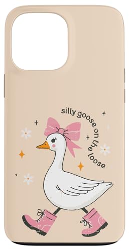 Goose Silly On The Loose Pink Bow �K�[���Y �L�b�Y ���[�X ���f�B�[�X �X�}�z�P�[�X iPhone 13 Pro Max �p