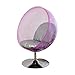 Produktbild Onlysmile Sessel für Salon, Praxis, Studio, SPA, Wohnzimmer | Pinker transparenter Drehsessel mit silbernen Kissen | Ball-Stuhl - Egg Chair für Beauty und Wellness