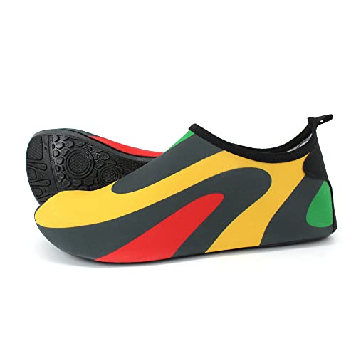 Image of Water Shoes for Women and Men Quick-Dry Swim Beach Shoes for Outdoor Surfing Yoga Exercise Jamaica Flag Caribbean Reggae Rasta