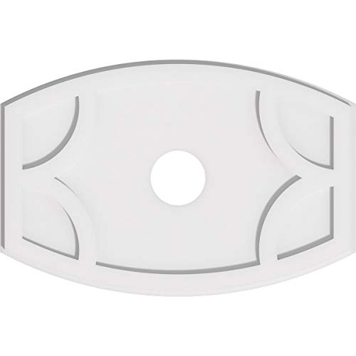 Image of Ekena Millwork CMP26X17KY-04000 Kailey Architectural Grade PVC Contemporary Urethane Ceiling Medallions 26 inchW x 17 3 /8 inchH x 4 inchID x 14 inchC x 1 inchP
