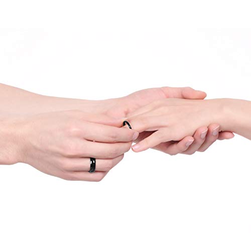 Tigrade Black Titanium Ring 2Mm 4Mm 6Mm 8Mm Dome High Polished Wedding Band Size 3-14.5,6Mm,Size 10 #TOP4