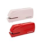 EcoElectronix Electric Stapler Bundle, Portable Automatic 30-Sheet Staplers (Pink & Red), Quiet Operation, Jam-Free, Easy Reload, AC Adapter & Battery Powered Office Set