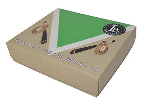 Leatherboss Printed Baseball Bat Gloves Ball Sports Bifold Credit Card Cash Holder Wallet With Gift Box For Men #TOP6
