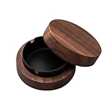灰皿 ふた付き 木製 ステンレス 丸�