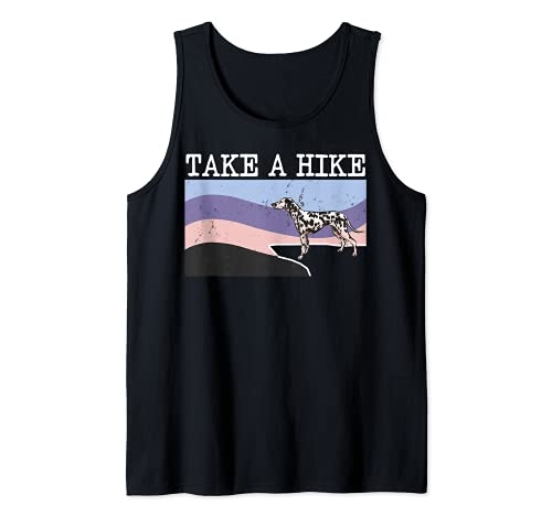 Take A Hike Dalmatian Funny Graphic Hiking Tank Top, Black, S